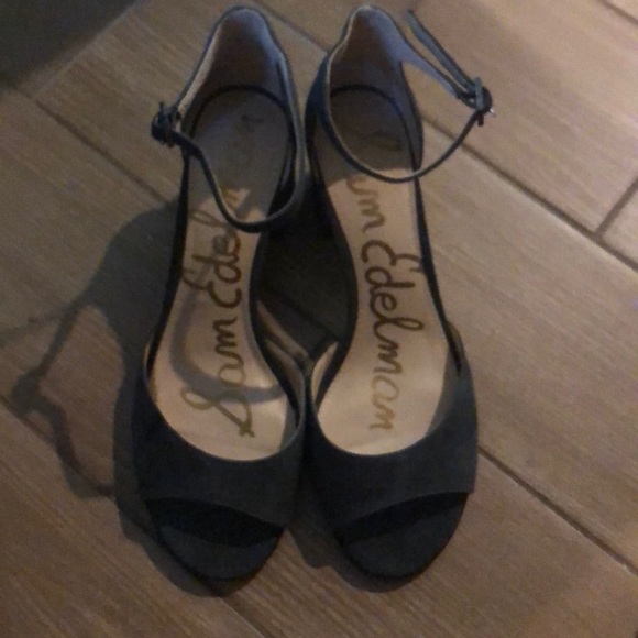 NWT Susie SAM EDELMAN dark gray block heel sandal - Picture 4 of 8